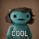 a teddy bear with brown hair and the word cool written below it