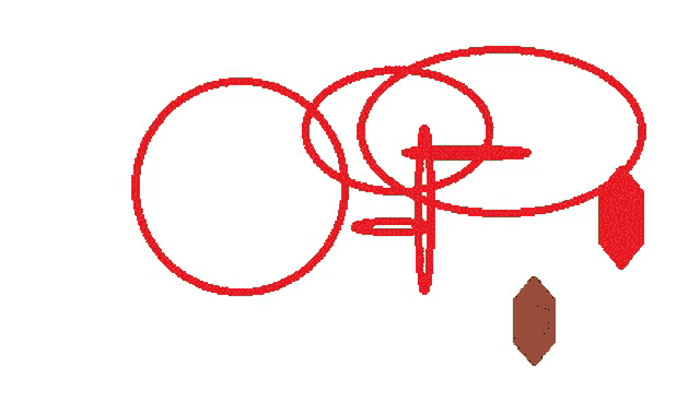 a red circle with a green diamond in the middle of it