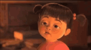 a close up of a cartoon character 's face