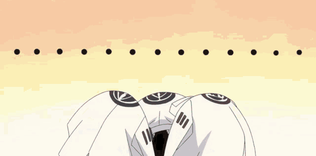 a group of cartoon characters with a red question mark above them