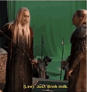 two men are standing next to each other and one of them is saying " lee "