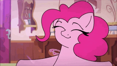 pinkie pie from my little pony is smiling and dancing