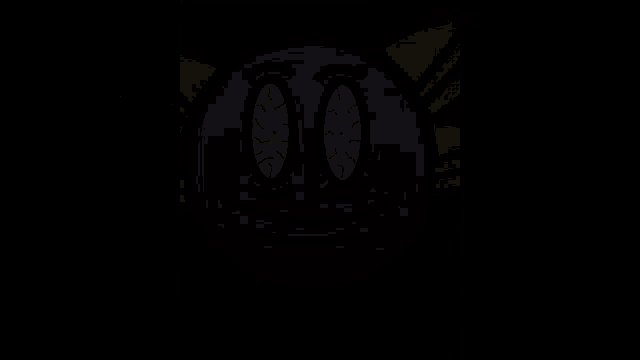 a drawing of a purple face with wings and the words quinn and corry below it