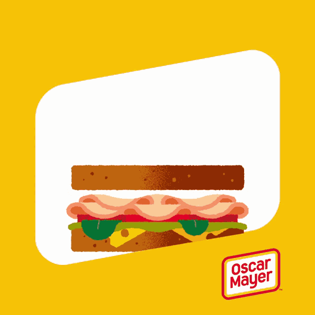an illustration of a sandwich with oscar mayer written in the corner