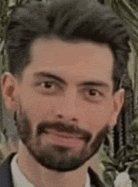a man with a beard is wearing a suit and tie and looking at the camera .