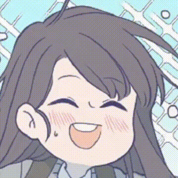 a close up of a cartoon girl with long hair smiling and laughing .