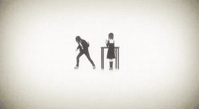 a man and a girl are standing next to each other on a table .