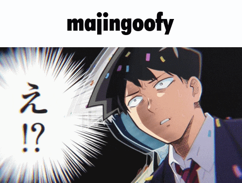 a cartoon of a man with the word majingoofy on the top
