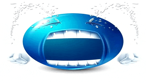 a blue smiley face with tears running down its face