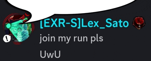 a speech bubble says " lexr-sjlex_sato join my run pls "