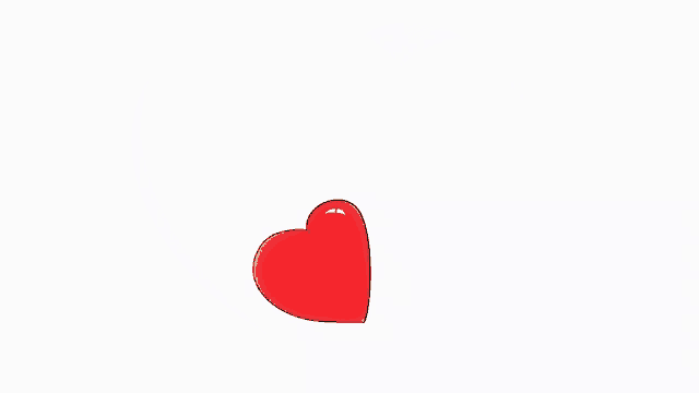 a drawing of a red heart on a white background with a few letters written on it