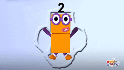 a number blocks character with the number 2 on it