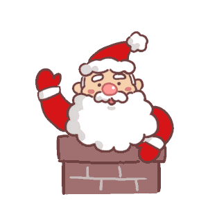 a cartoon of santa claus standing on top of a chimney