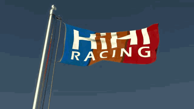 a racing flag with the word hini racing on it