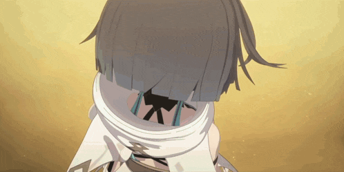a close up of a person 's head with a white scarf around it