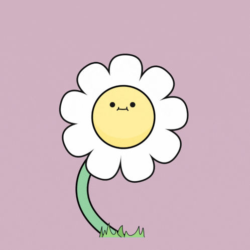 a cartoon drawing of a flower with a smiley face on it