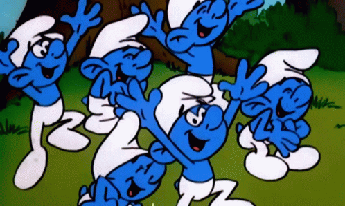 The Smurfs Cheering Fans GIF - The Smurfs Cheering Fans Crowd Goes Wild GIFs