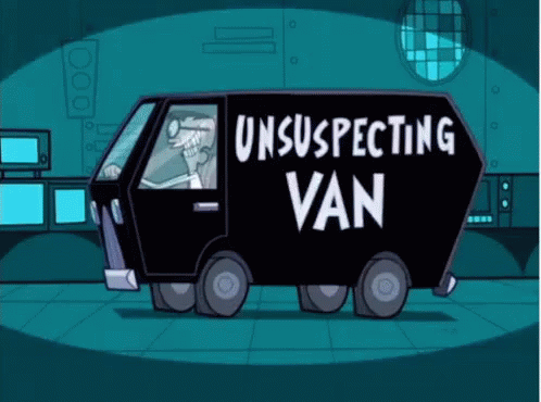Unsuspecting Van GIF