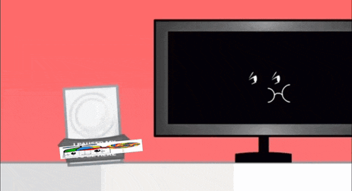 a cartoon drawing of a tv with a sad face on it