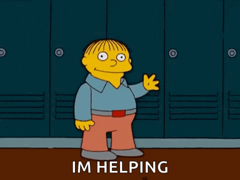 a cartoon character from the simpsons is standing in front of lockers .