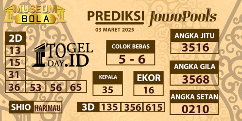 a poster for prediksi jowopools on march 3rd 2025