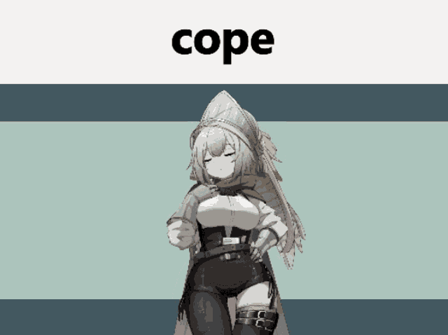 a picture of a girl with the word cope on the bottom