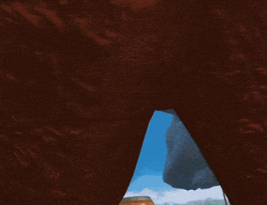 a close up of a cartoon character 's legs with a blue sky behind them