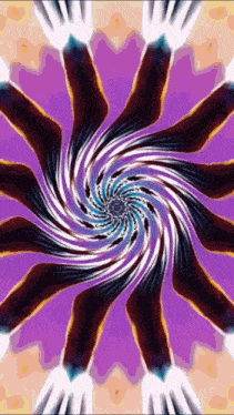 a purple background with a swirl of hands in the center