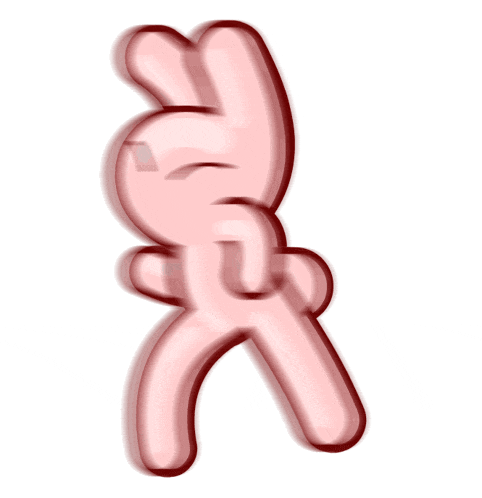 a cartoon drawing of a pink bunny rabbit