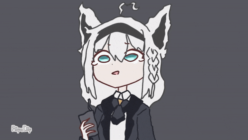 a drawing of a girl with a cat hat and gloves says flipa clip
