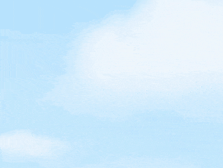 a cartoon character is flying a red airplane