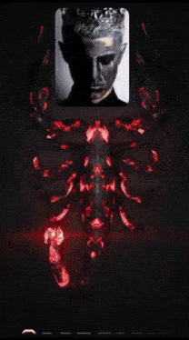 a poster with a scorpion and a man with a crown on it