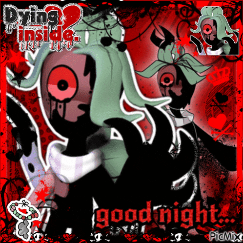a poster with a cartoon character and the words good night on it