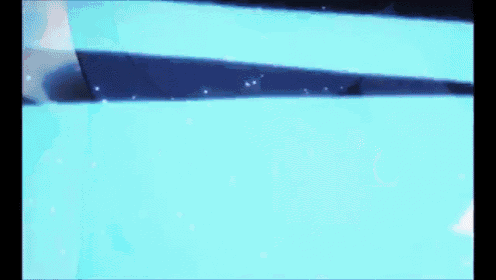 a person is flying through the air with a sword in their hand and a blue background .