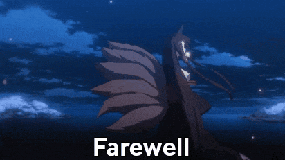 a picture of a fox with the word farewell written below it