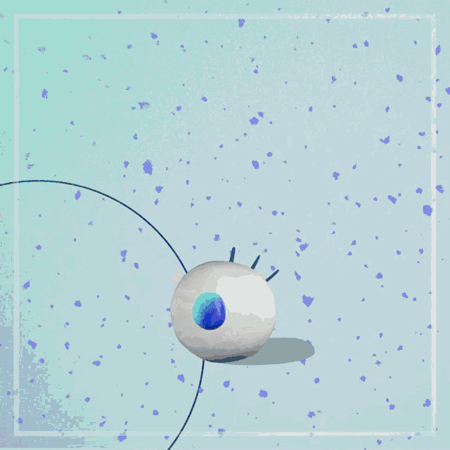a white circle with a blue stripe on the side