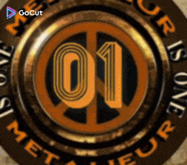 a circle with the number 01 in the middle