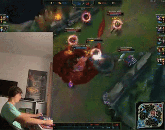 a person is playing a video game with a score of 56 to 26