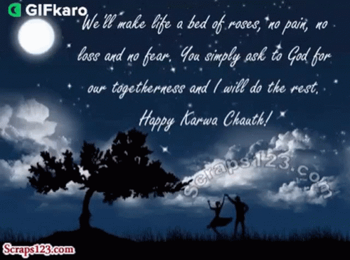 Happy Karwa Chauth Gifkaro GIF - Happy Karwa Chauth Gifkaro Well Make Life A Bed Of Roses GIFs