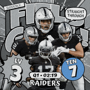 a poster for the raiders showing a group of players
