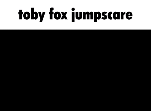 a white dog is dancing in front of a black background with the words `` toby fox jumpscare '' written above it .