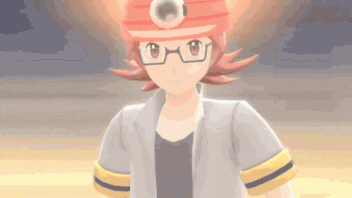 a cartoon character with glasses and a red hat