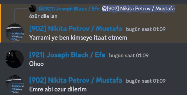 a screenshot of a conversation between joseph black and emre abi