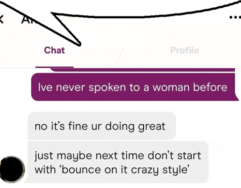 a screenshot of a conversation between a man and a woman