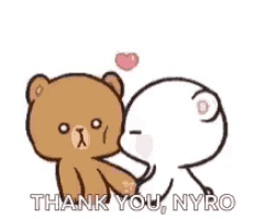 a couple of teddy bears are kissing each other and holding a heart .