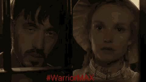 a man and a woman are next to each other with the words #warriormax on the bottom