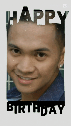 a picture of a man 's face with the words happy birthday below it