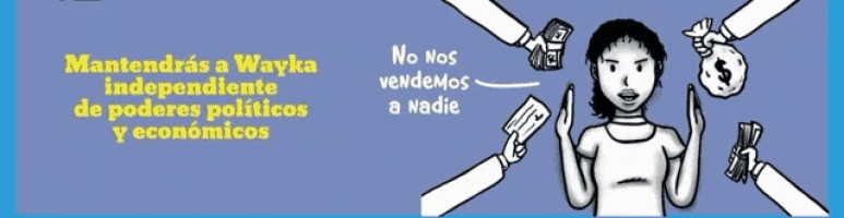 a cartoon drawing of a woman with the words " mantendras a wayka " on it