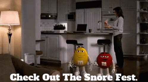 M And Ms Red GIF - M And Ms Red Check Out The Snore Fest GIFs