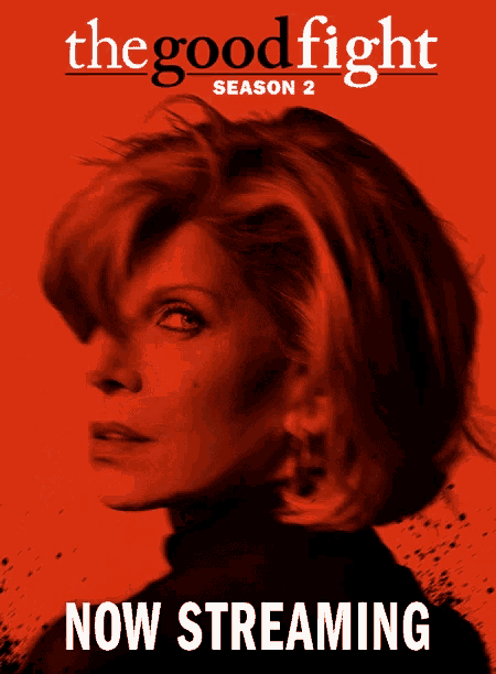 a poster for the good fight season 2 shows a woman